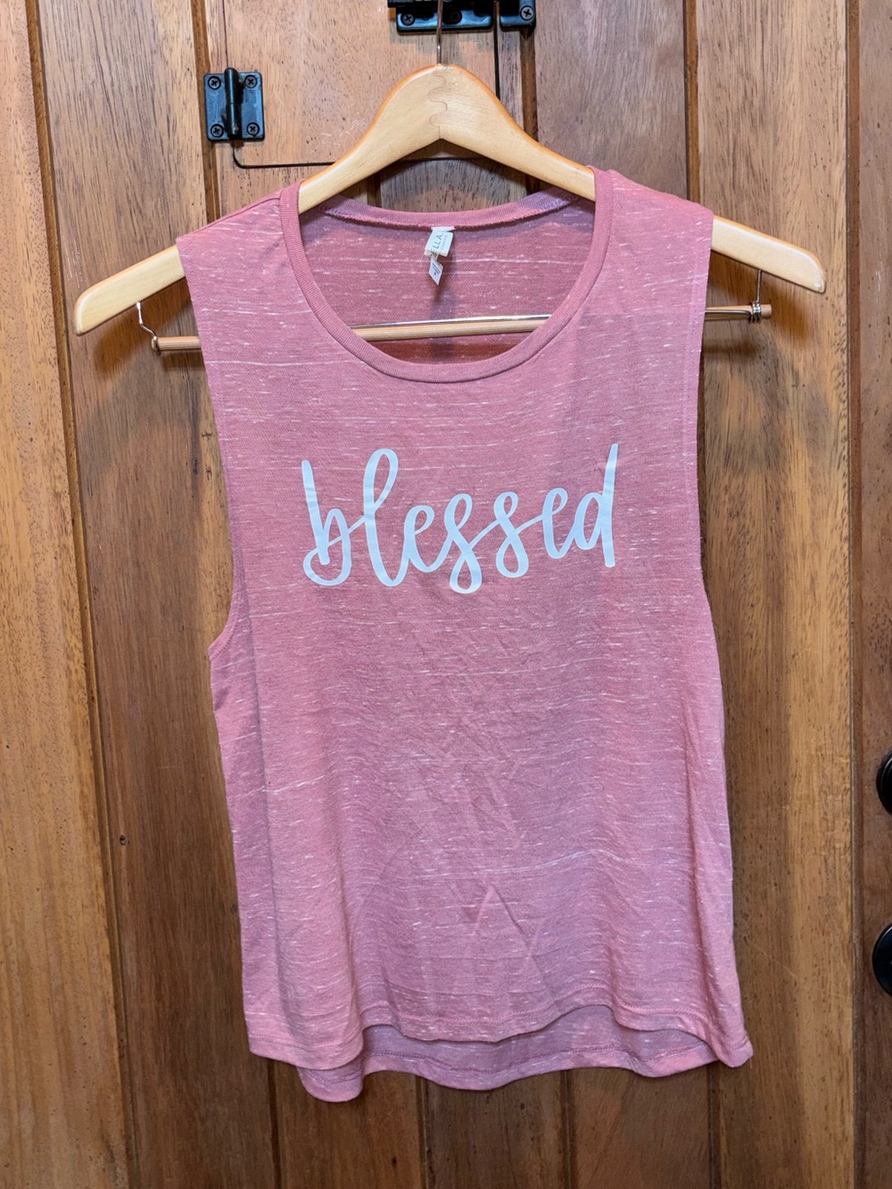 Bella Canvas Pink 'Blessed' Muscle Tank